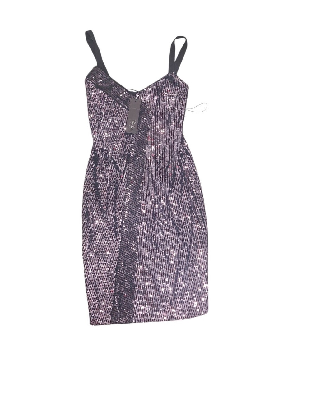 NWT Parker black Beau purple sequined midi dress size 8
